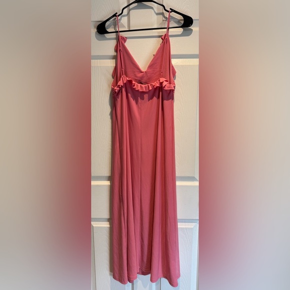 pink zara midi dress with ruffles and adjustable straps size m romantic - Picture 4 of 8